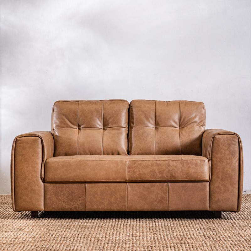 Sillón Cuero Raffaello 2 cuerpos Amendoa