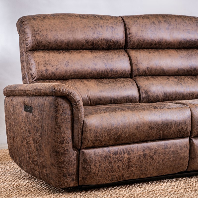 Sillón Reclinable Benson 3 cuerpos chocolate