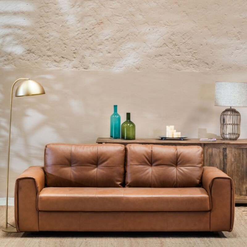 Sillón Cuero Raffaello 2 cuerpos Amarula